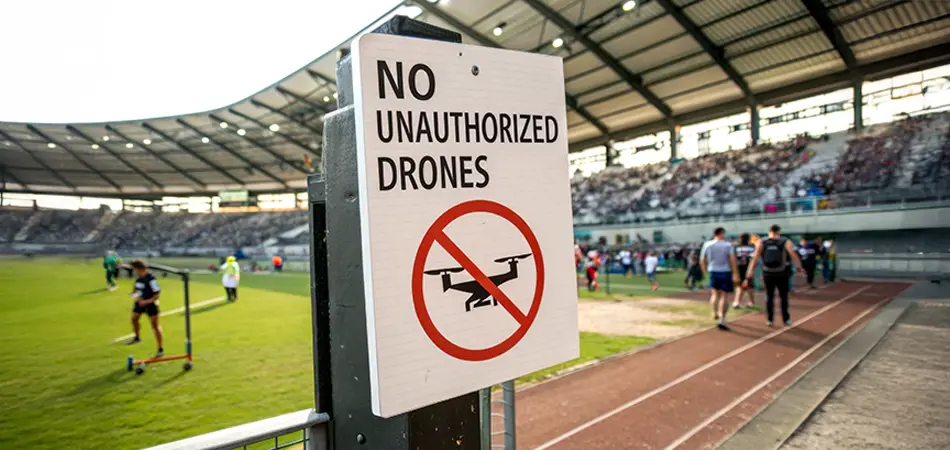 Grey vehicle with mounted EchoShield radars against a black background with grey hexagon pattern