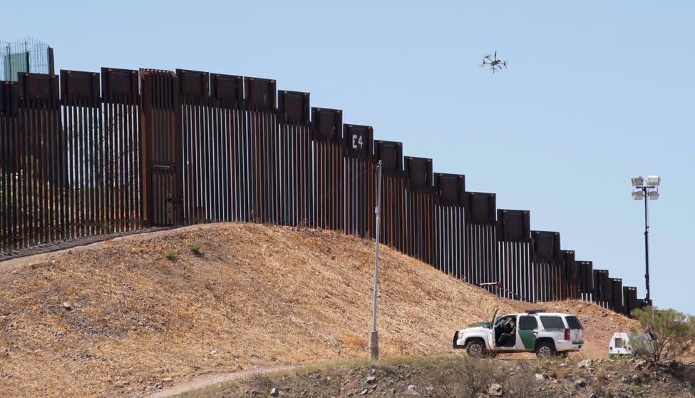 a dark drone enters a secure space