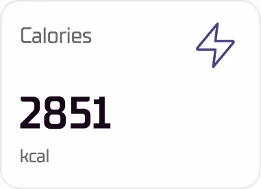 Calorie counter displaying 2851 kcal with an energy icon.
