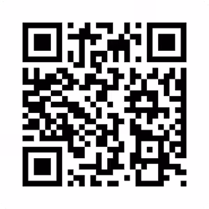 Black and white QR code on a white square background with rounded corners.