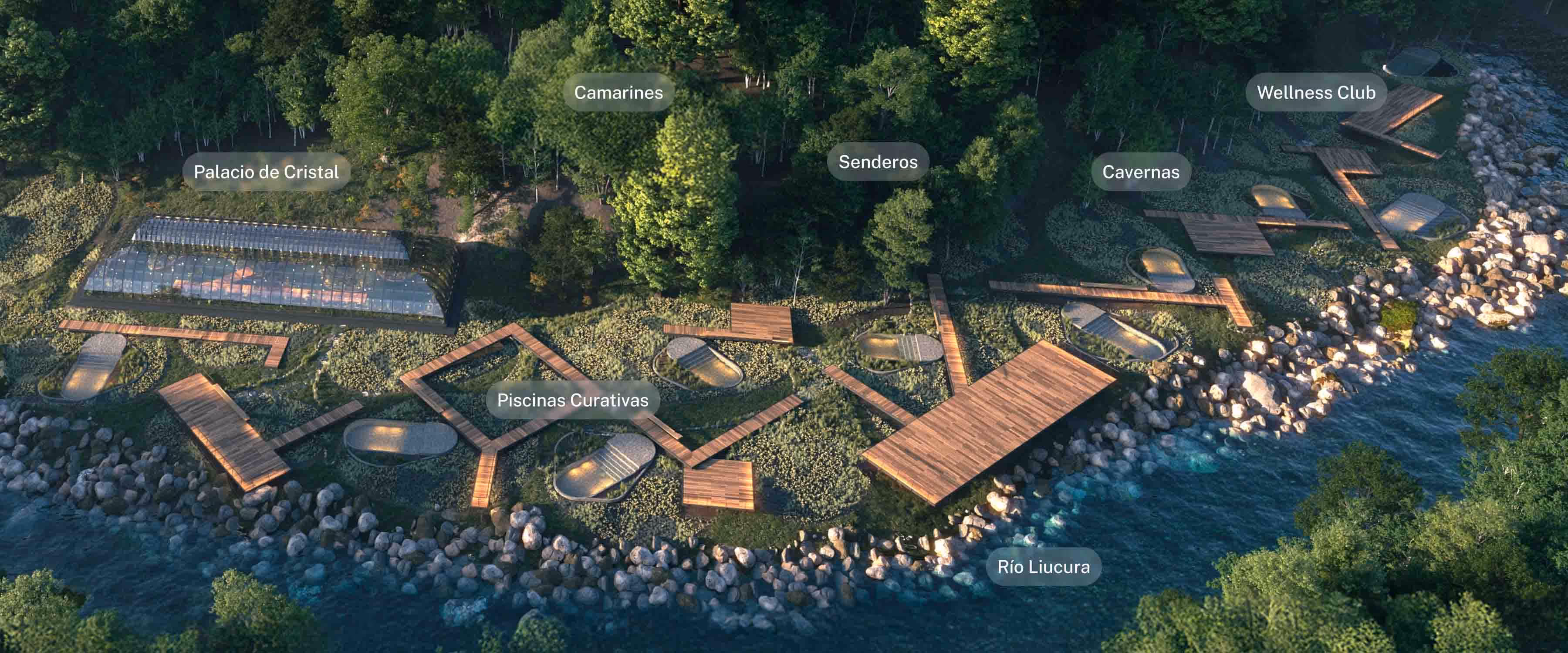 Mapa de los hitos principales del parque.