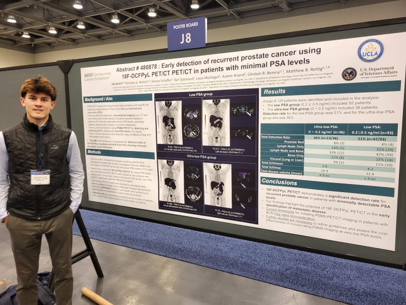 Louis Montagut with his scientific poster at the ASCO Genitourinary Cancers Symposium