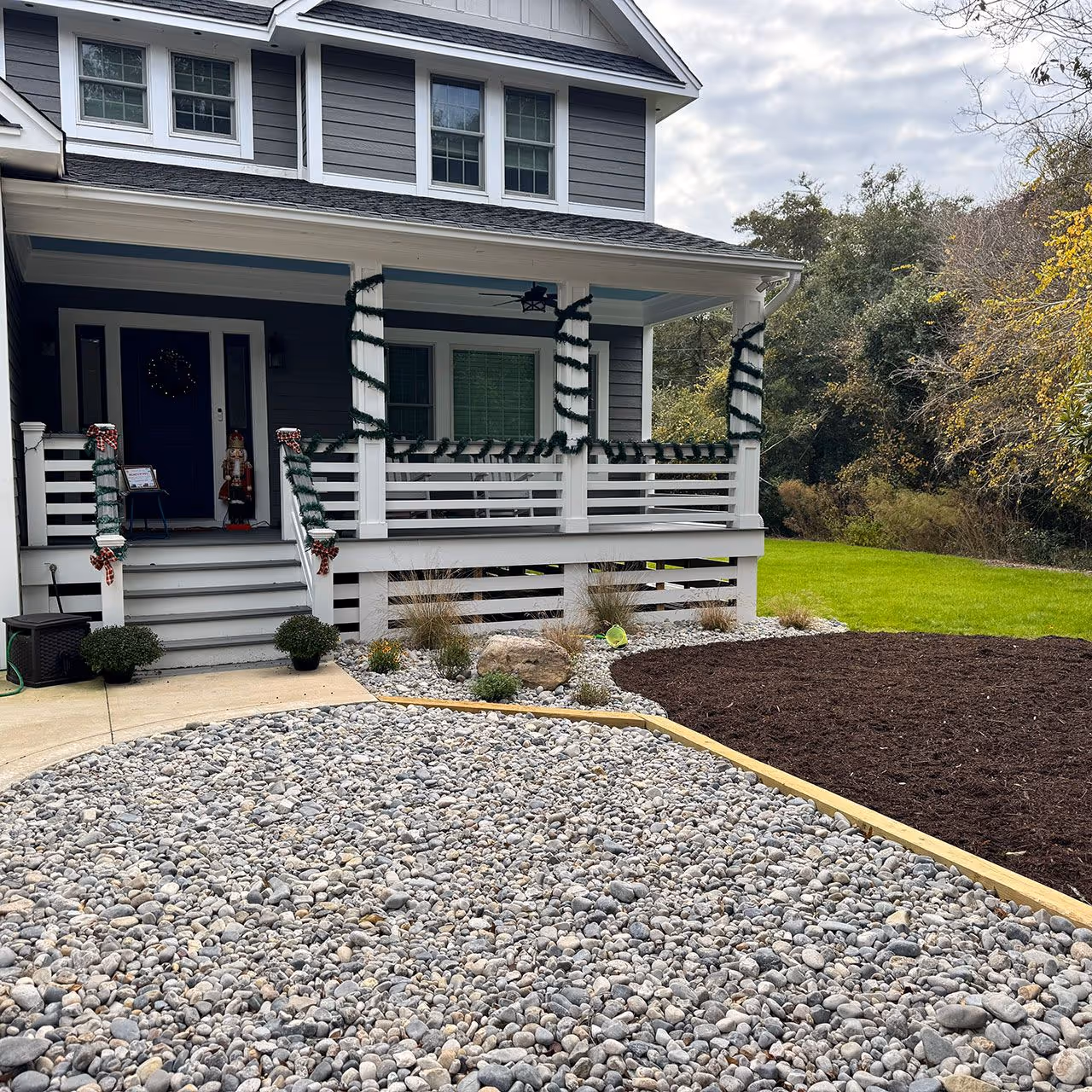 Completed landscaping project by Yard Rescue