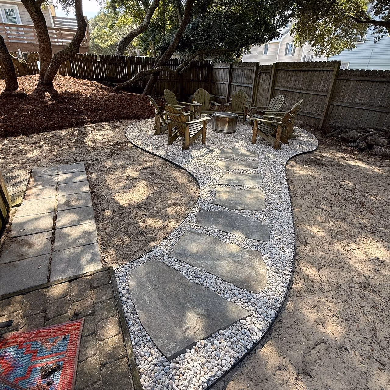 Custom patio and hardscaping installation by Yard Rescue