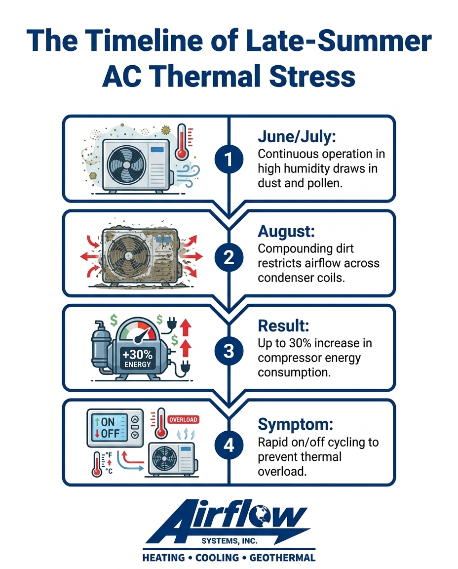 The Timeline of Late-Summer AC Thermal Stress