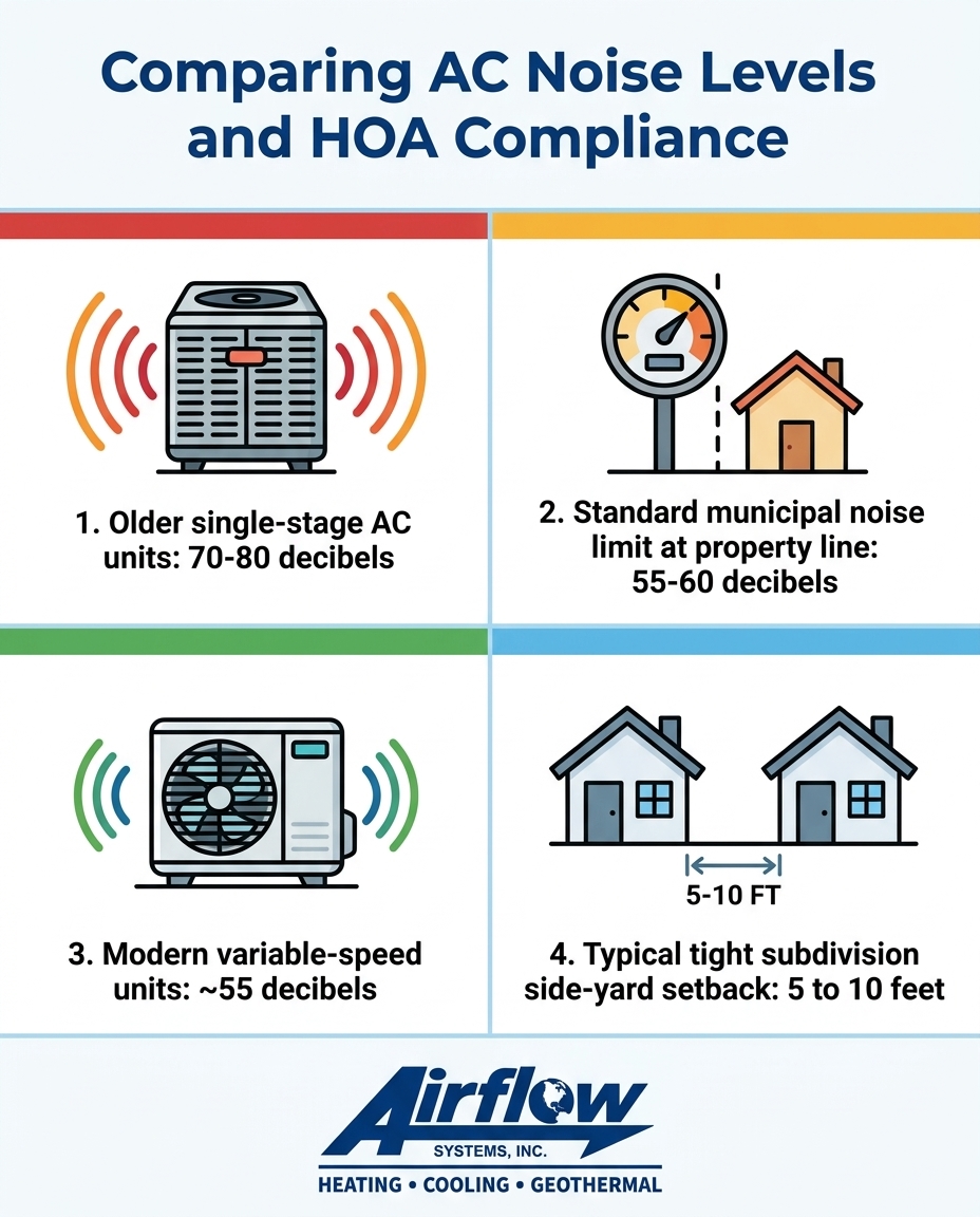 Comparing AC Noise Levels and HOA Compliance