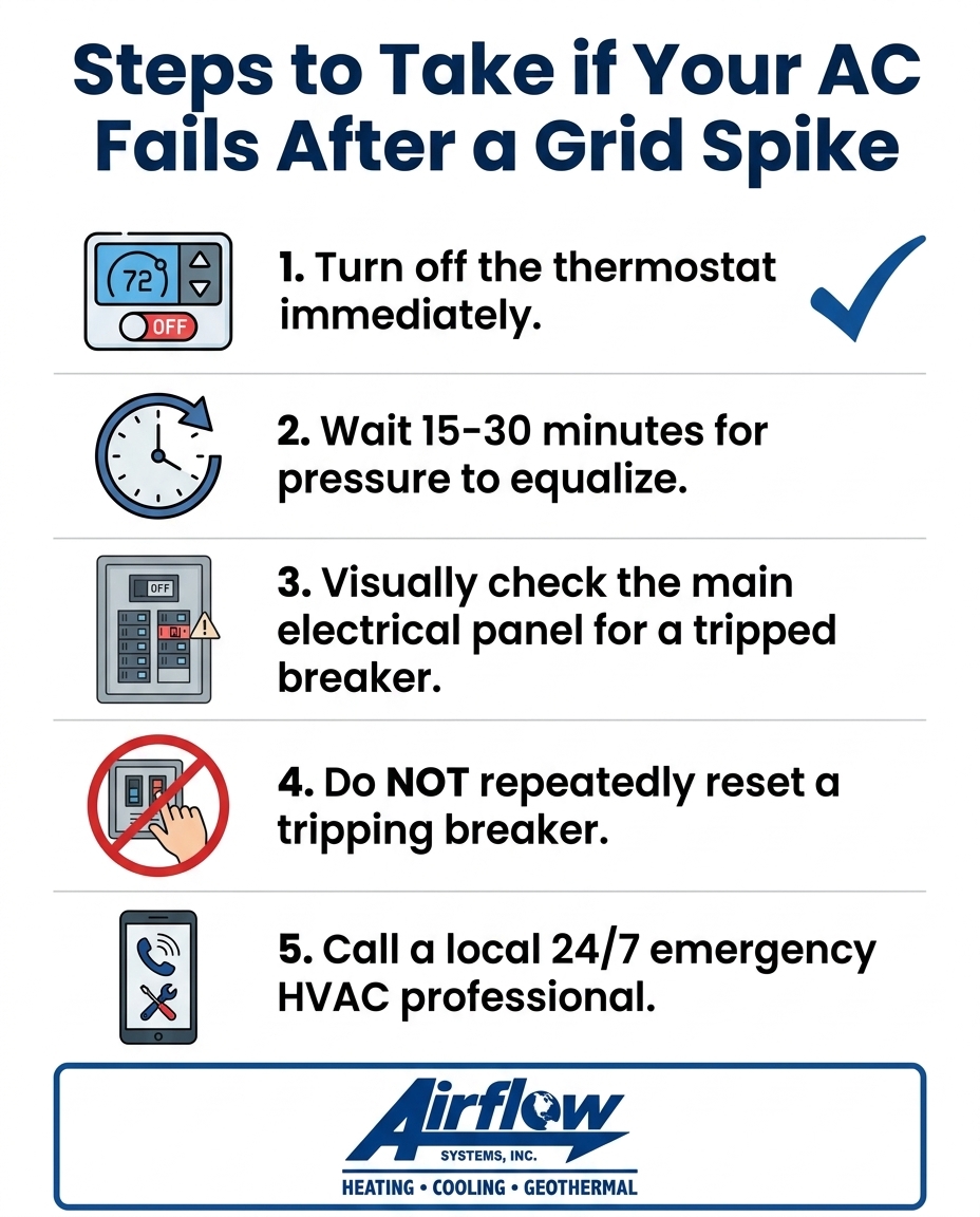Steps to Take if Your AC Fails After a Grid Spike
