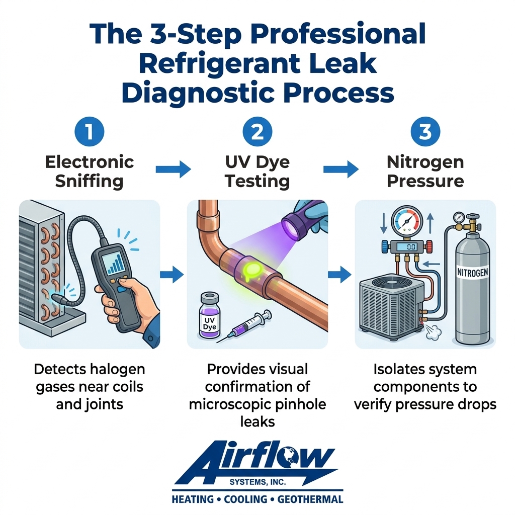 The 3-Step Professional Refrigerant Leak Diagnostic Process