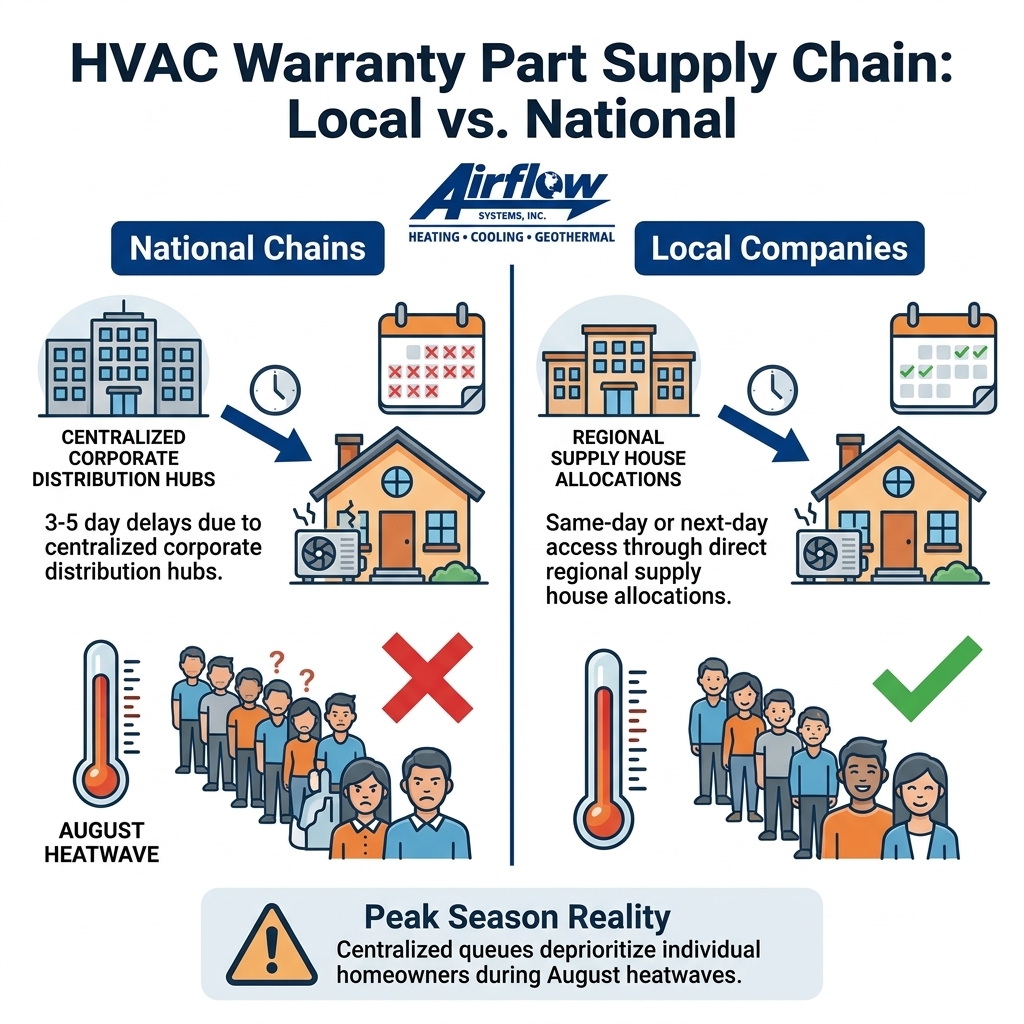HVAC Warranty Part Supply Chain: Local vs. National