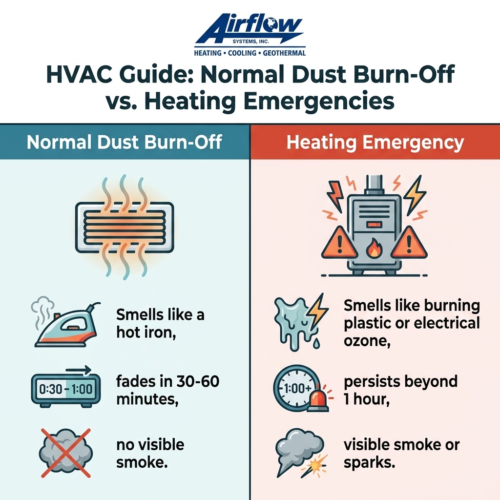 Normal Dust Burn-Off vs. Heating Emergencies
