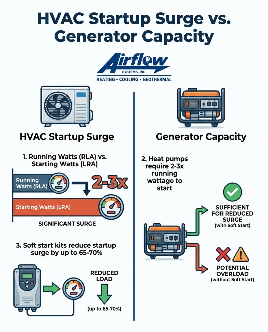 HVAC Startup Surge vs. Generator Capacity