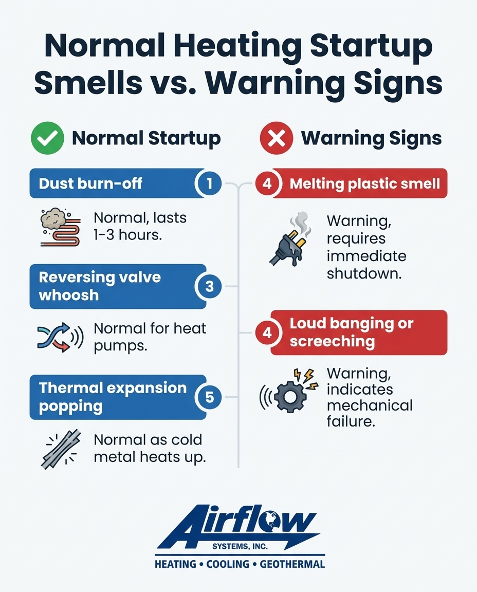 Normal Heating Startup Smells vs. Warning Signs