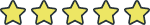 Five gold stars in a horizontal row indicating a five-star rating.