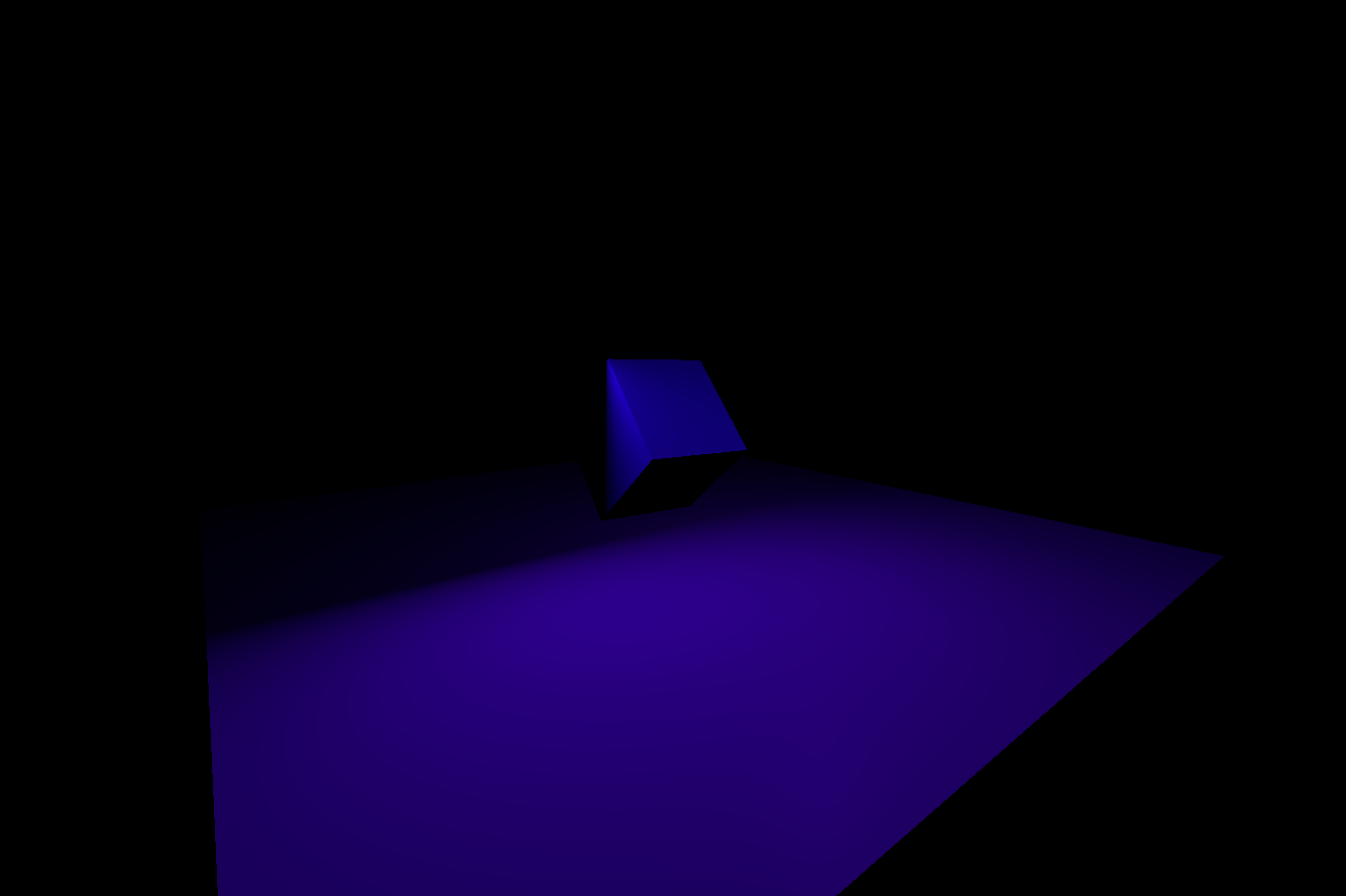 3D cube in cinematic dark lightning environment