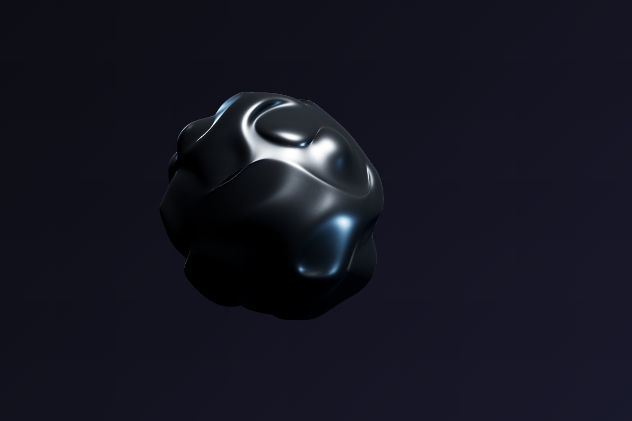 Sci-fi wobbling metallic sphere with shader effects