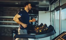 Man running during training