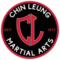 Chin Leung Martial Arts logo with red and white text on black background and stylized initials CL.