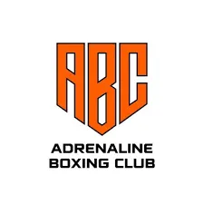 Logo of Adrenaline Boxing Club with stylized orange letters ABC above the club name in black text.