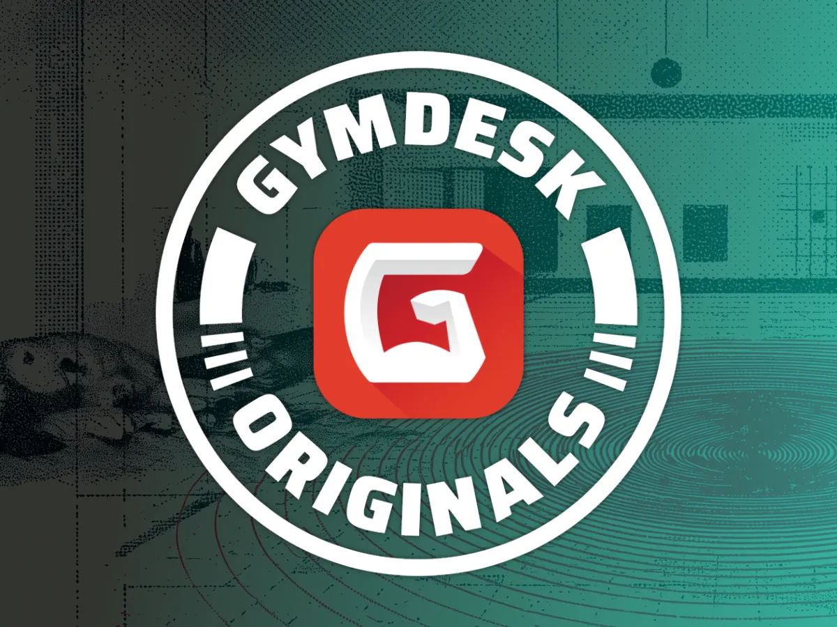 Round GymDesk Originals logo with a stylized white G on a red square background.