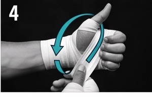 Wrap circling the thumb and returning to the wrist