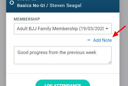 Add attendance note