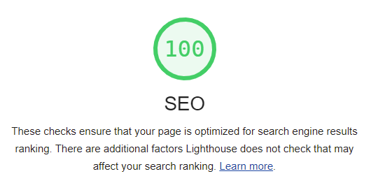 seo optimized martial arts website lighthouse stats 100/100