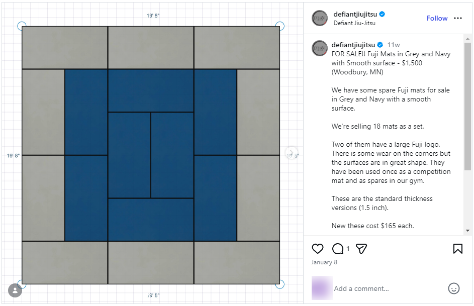 defiant jiujitsu fuji mats on sale instagram