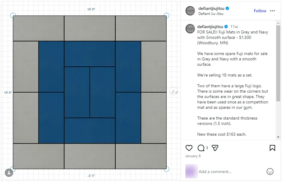 defiant jiujitsu fuji mats on sale instagram