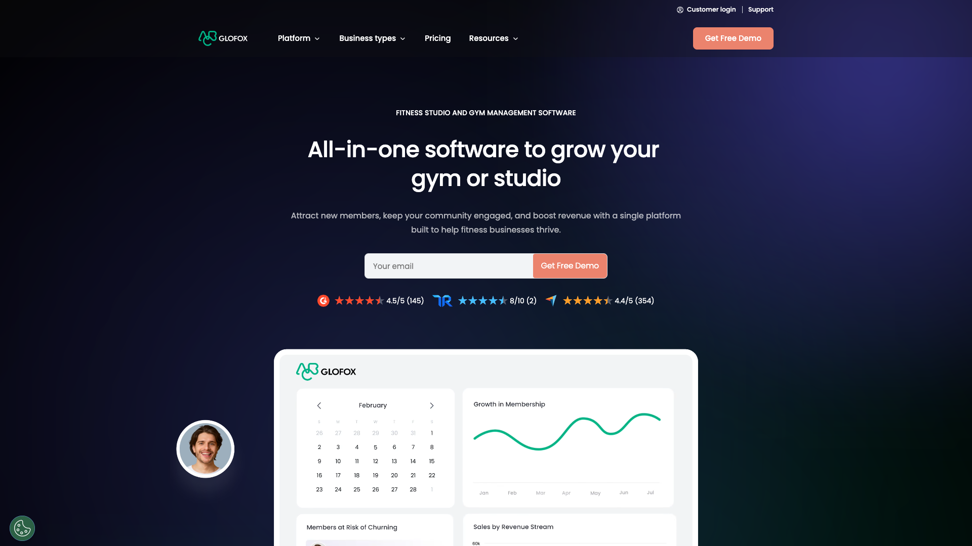 ABC Glofox homepage