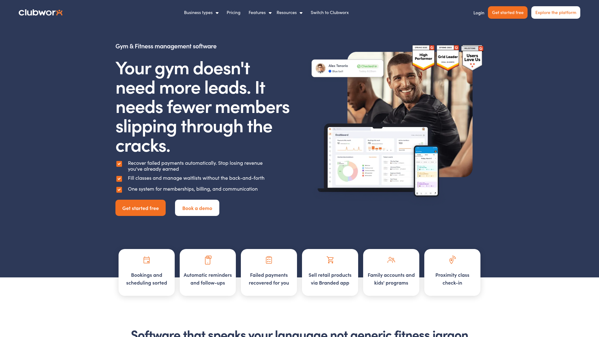 Clubworx homepage