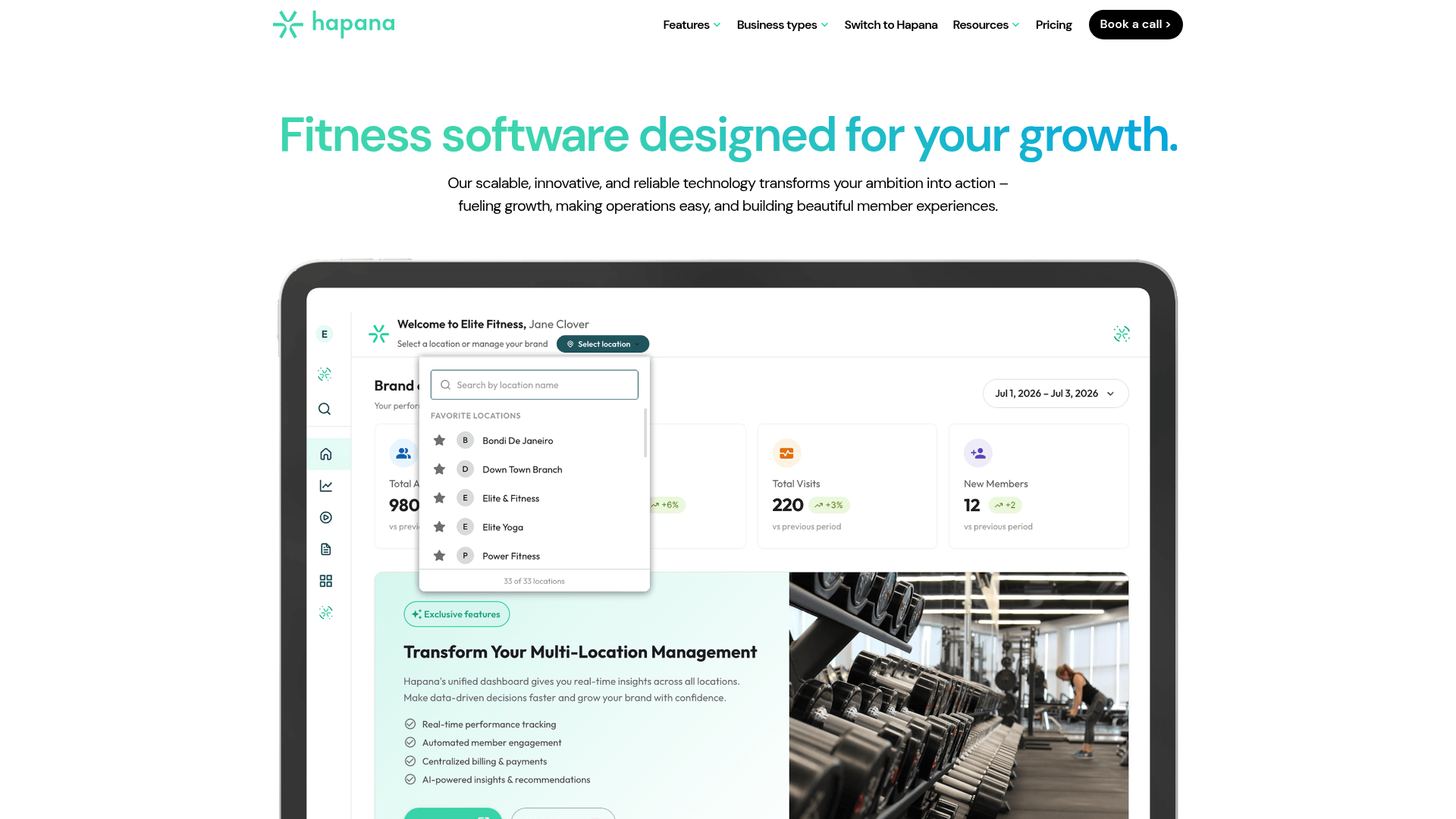 Hapana homepage