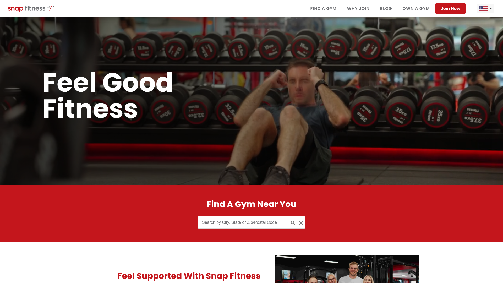 Snap Fitness homepage