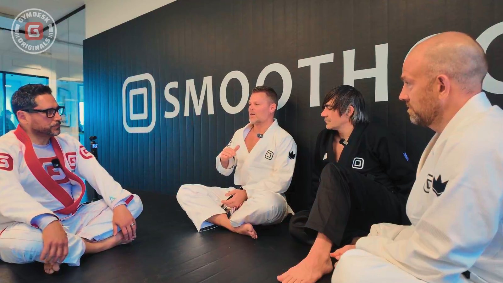 Alex Cuevas with Smoothcomp co-founders Ricard Carneborn, Martin Varghult, and Martin Janson at the Smoothcomp office