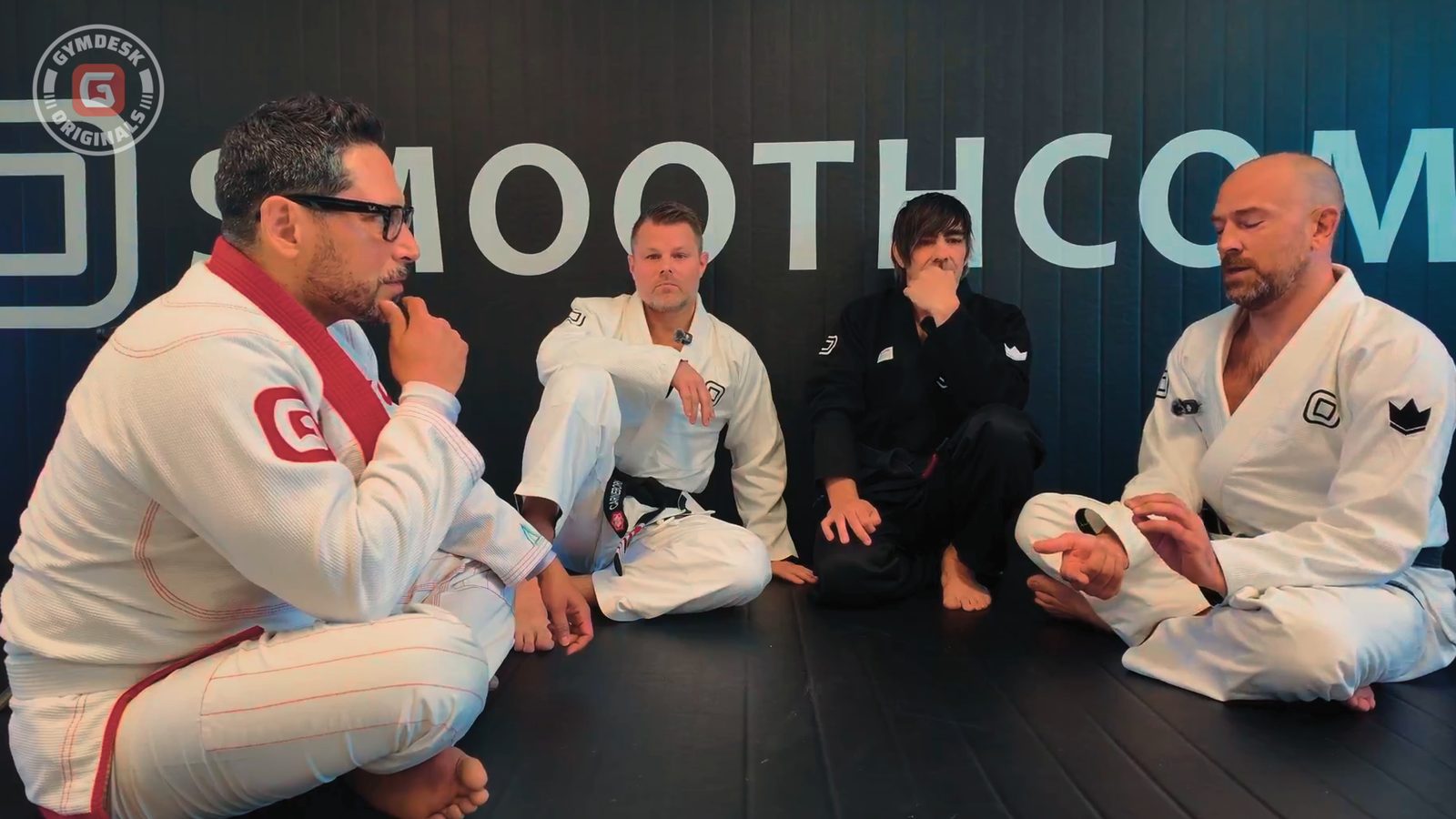 Martin Janson (right) with Smoothcomp co-founders Ricard Carneborn and Martin Varghult and Gymdesk CEO Alex Cuevas