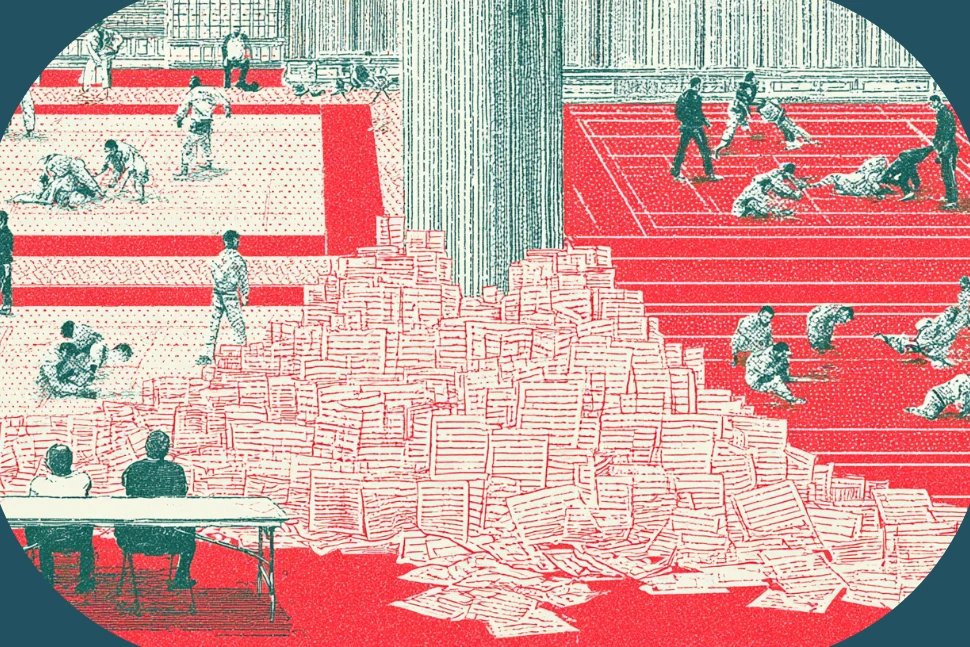 smoothcomp founder story stack of papers