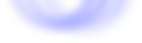 Abstract purple and blue gradient shape with subtle white dots on a white background.