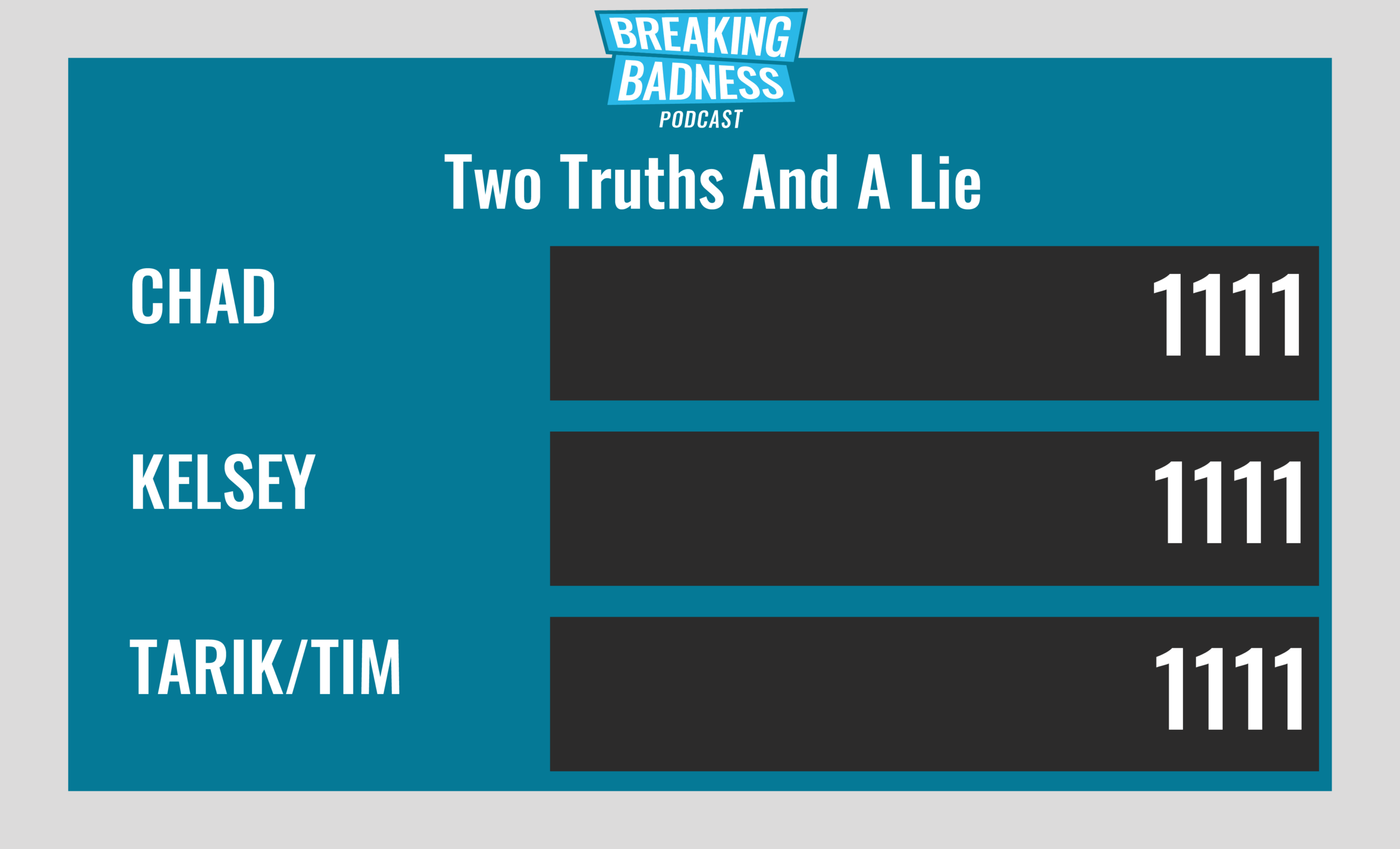 Breaking Badness Two Truths and a Lie