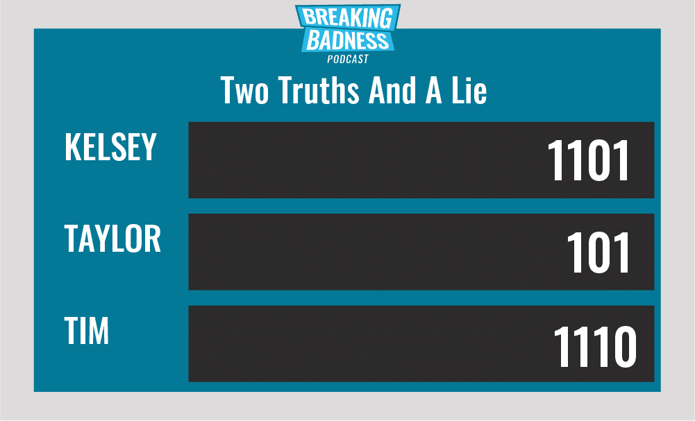 Breaking Badness Two Truths and a Lie