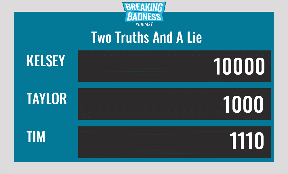 Breaking Badness Two Truths and a Lie