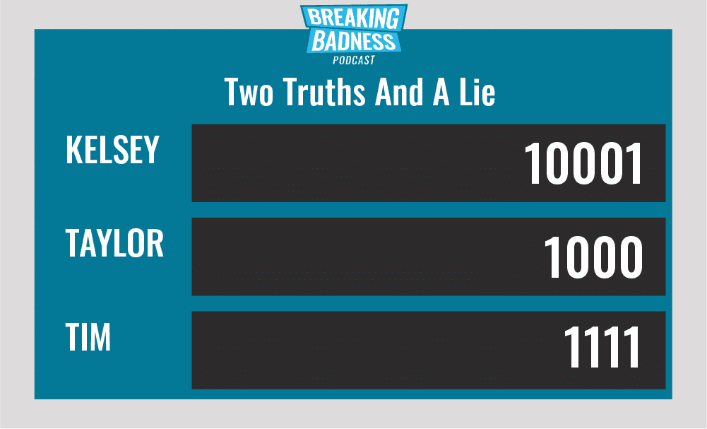 Breaking Badness Two Truths and a Lie