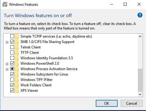 Enabling Windows Subsystem for Linux