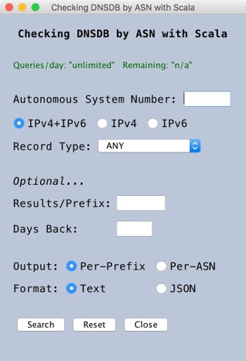 Sample Query DNSDB By ASN Application In Scala