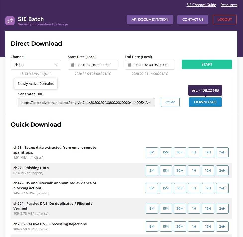 SIE Batch screenshot