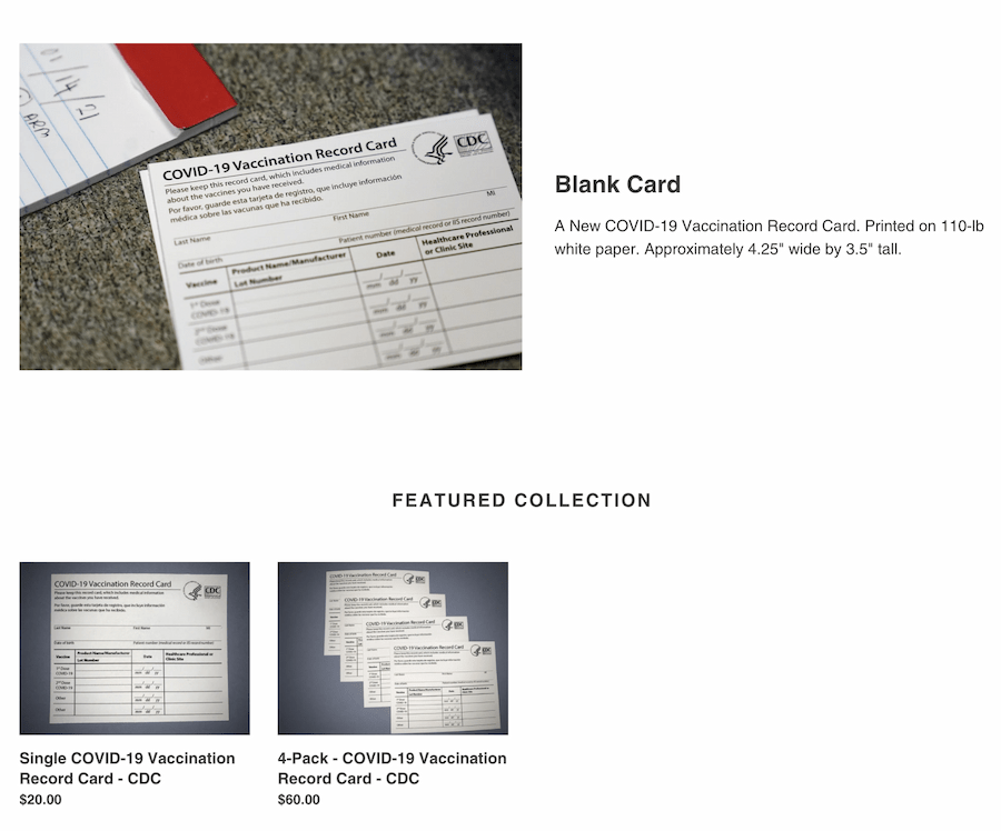 COVID-19 Vaccination Card