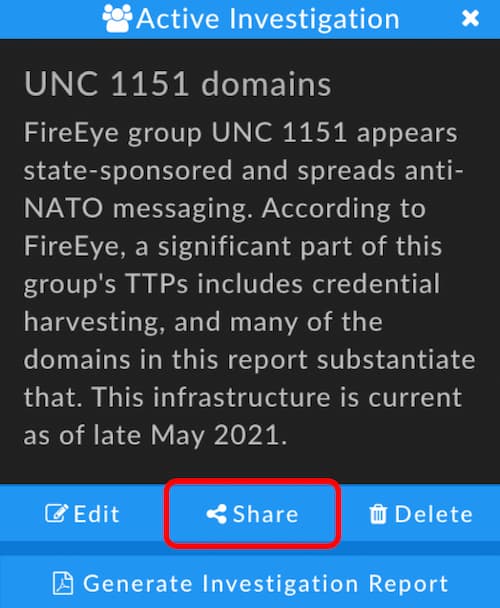 Investigation Share Button.