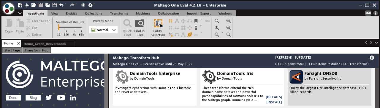 The Farsight DNSDB Transform On The Maltego Transforms Hub.