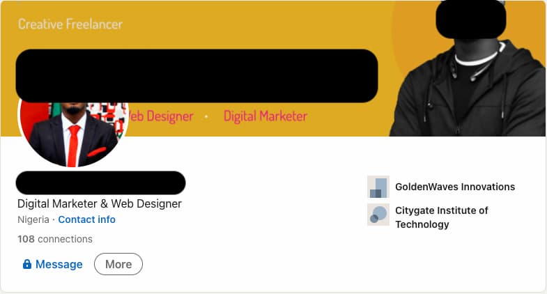 LinkedIn profile information