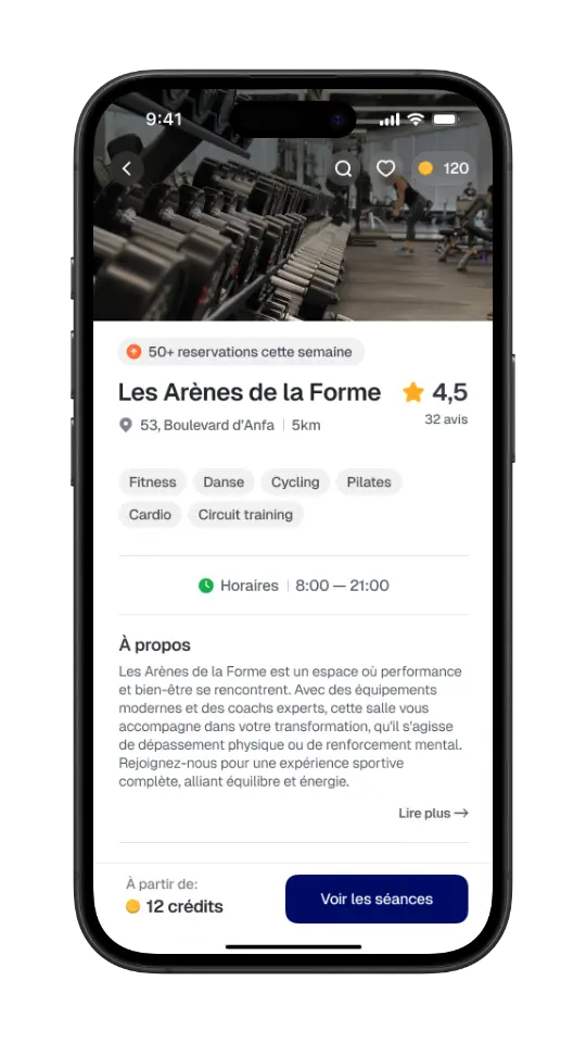 Fitness app interface showing daily goals and progress tracker.
