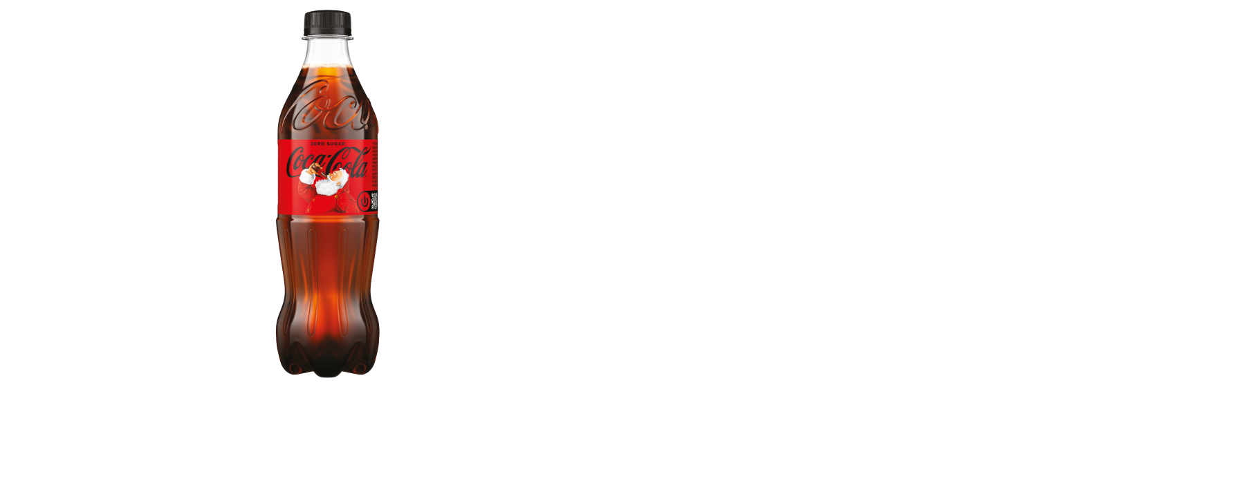 Promotional text saying 'WIN A TRIP TO LAPLAND' with a 500ml Coca-Cola bottle replacing the letter I in WIN, and message to add a 500ml Coca-Cola to meal deal for a chance to win.
